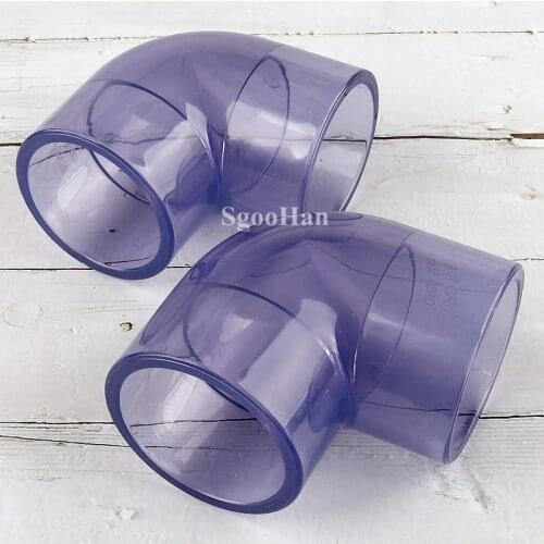 5pcs 20~50mm Transparent UPVC Elbow Connector Garden Irrigation Aquarium Tank Water Pipe Connectors Equal Dia PVC Pipe Joints
