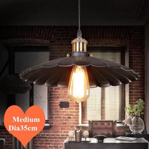 Loft&Warm creative lotus leaf iron art pendant lights Industrial style E27 LED medium hang lamps for porch&stairs&bar CYDD006B