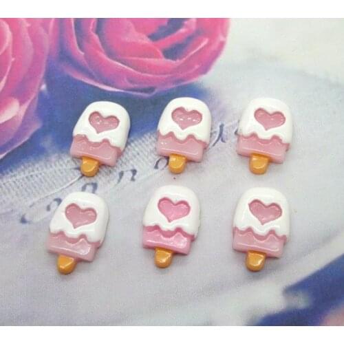 LF 20Pcs Resin Ice Cream Crafts Decoration Flatback Cabochon Embellishments For Scrapbooking Kawaii Cute Diy Accessories