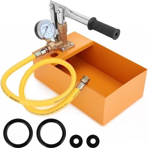 Copper 2.5MPa 0-40KG Water Pressure Tester Manual Hydraulic Test Pump Machine with G1/2" Hose