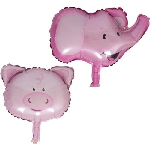 Mini 38*30cm Cartoon Pink Pig Elephant Head Foil Balloon Helium Ballons Birthday Party Childrens Day Kindergarten Decor