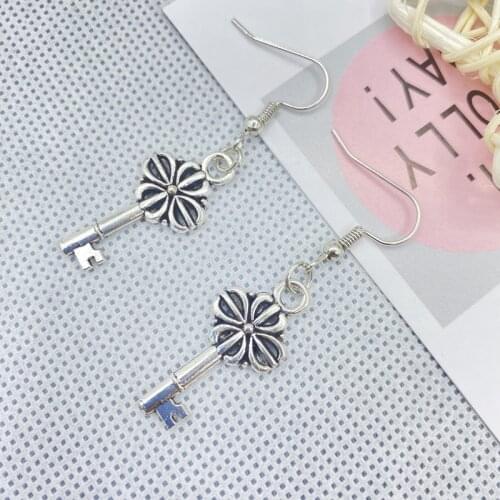 Fashion queen earrings new alloy with flower key-shaped earrings gifts for ladies