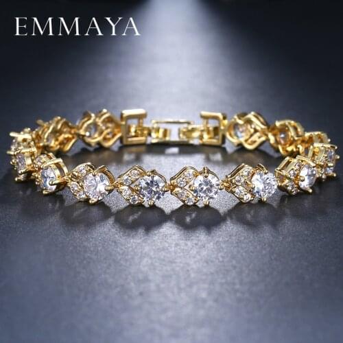 EMMAYA Fashion Gold Color Crystal Cz Bracelet & Bangle New Charm Luxury Lovely Women Bracelet Gift