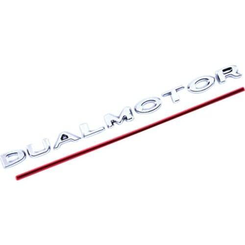 3D Dual Motor Decals Car Rear Trunk Emblem Sticker Badge Decals for Tesla Model 3 2017-2020, Decorative Sticker