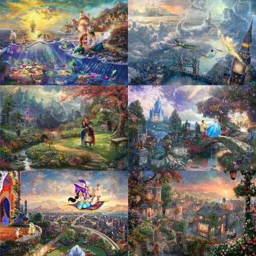 Disney Mermaid Princess Fairy Wall Art Canvas Painting Poster Picture Poster Prints Modern Nordic Picture for Living Home Decor