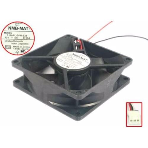 NMB-MAT 3110RL-04W-B29 F51 DC 12V 0.13A 80x80x25mm 3-wire