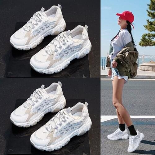 2020 new spring and autumn breathable all-match sports casual shoes trendy fashion color matching old shoes female X305