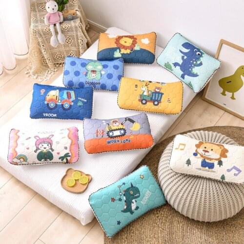 2021 New Childrens Latex Ice Silk Mat Pillow Case Two-piece Set Low Temperature Support Machine Washing, Not Easy To Deform