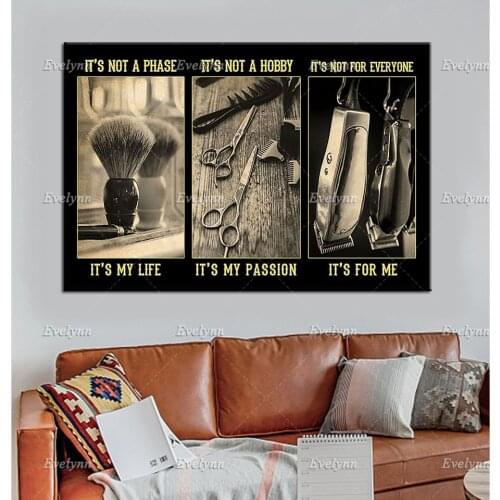 Barber Hairdresser Hair Stylist Retro Poster Its Not A Phase Its My Life Wall Art Prints Home Decor Canvas Unique Gift