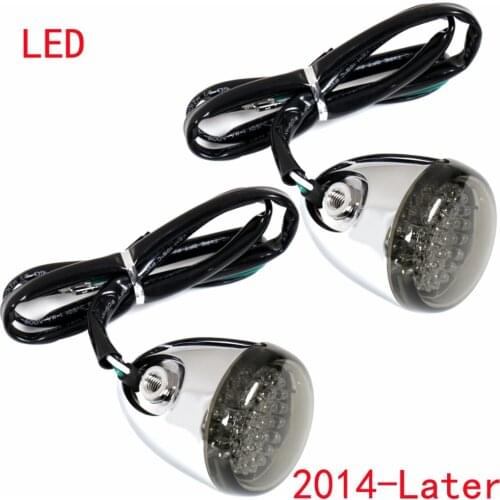 Chrome Deuce/Bullet Front LED Turn Signal&Smoked Lens For Harley Street Glide FLHX 2014-2020 Models