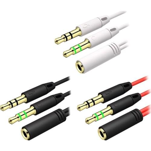 Headphone Splitter Plug Audio Cables Splitter Microphone Swivel Connector Aux Splitter Cable for Computer LX0B