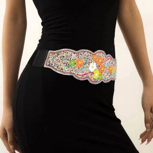 New Chrysanthemum Resin Bead Belt Girdle For Women Bohemian Ethnic Formal Dress Fashion Belt Handmade Jewelry Accessories