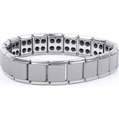 Watchband Men Charm Bracelet Stainless Steel Punk Jewelry Magnet Germanium Health Titanium Steel Bracelet & Banglesfashion