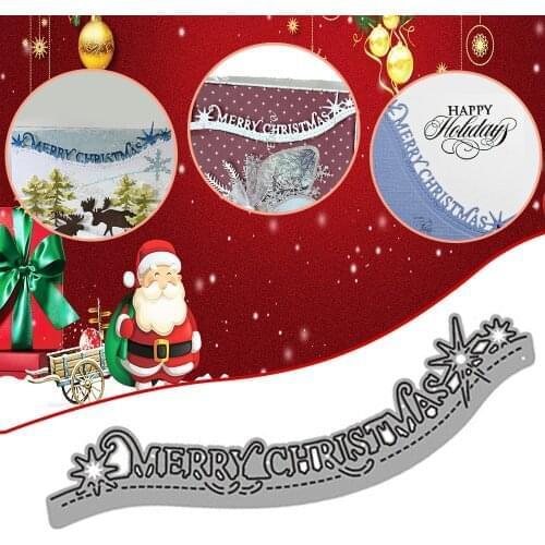 Merry Christmas Lace Dies 2022 New Metal Cutting Dies Scrapbook Embossing for Card Making Album Decor Stencil Template DIY Craft