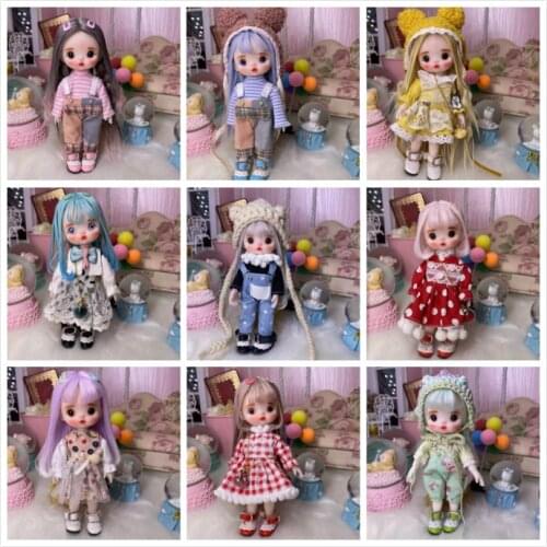 Jointed body doll Mini BJD hand make up face doll 17cm dolls selling with clothes
