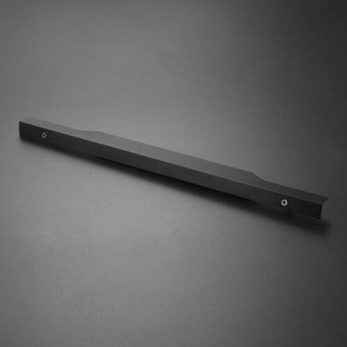 1pc Hidden Cabinet Handle Aluminium Alloy Kitchen Cupboard Wardrobe Door Pull Knobs Furniture Hardware Black/Golden 320mm Hole