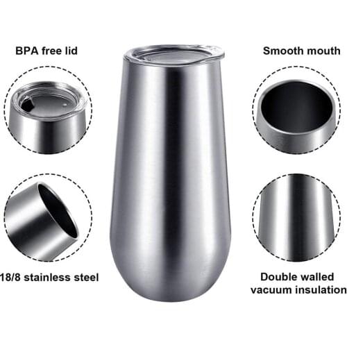1Pc 6oz Double-Wall Stainless Steel Vacuum Insulated Espresso Tea Cup Coffee Tea Mug Tumbler Drinkware Vacuum Flasks Thermoses