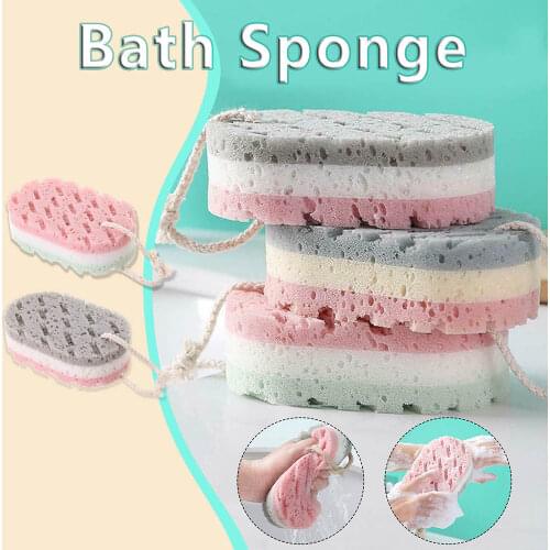 Bath Sponge Brush Shower Skin Clean Massage Soft SPA Foam Dead Skin Remover Moisturizing Scrubber For Kids Adults Rope Holder