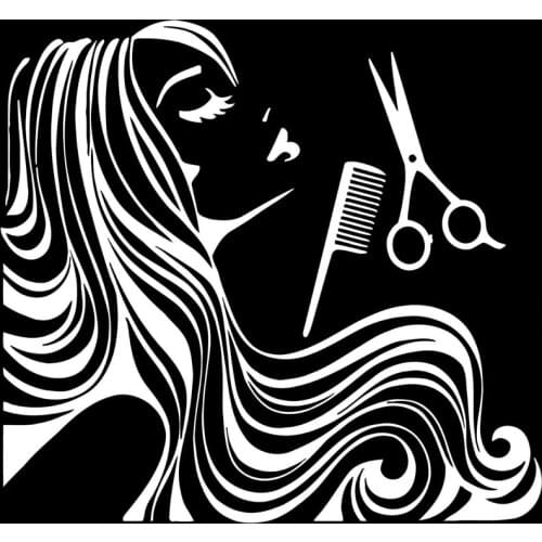 Car Sticker Hair Dress Beauty Salon Barbershop Vinyl Decal 15cm*14cm