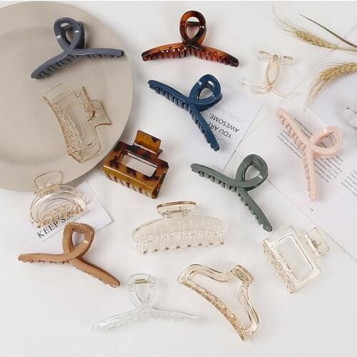 Hot Sale Hair Claws Clip for Women Summer Color Acrylic Hair Clip Fashion Hair Accessories Ladies Cute Headwear Beach Holiday