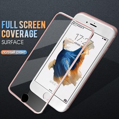 3D Aluminum Alloy Tempered Glass For iphone 6 6s 7 8 Plus Full Cover Edge Screen Protector For iphone X 10 5 5S SE Glass Film
