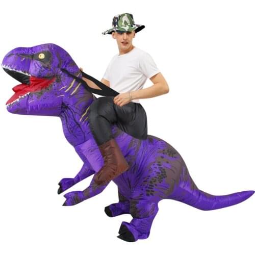 Green Adult T-rex Inflatable Costumes Walking Mascot Inflated Garment Dinosaur Halloween Cosplay Disfraz for Man Woman
