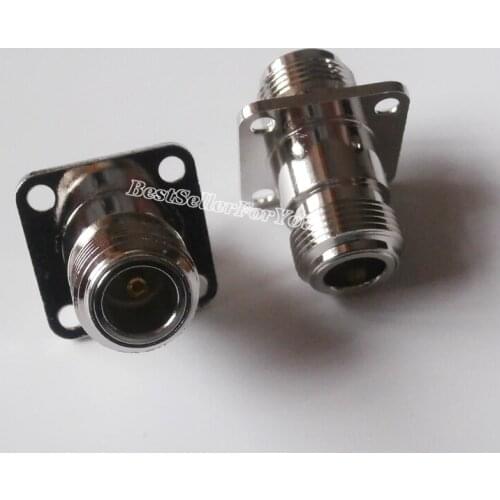 1Pcs N Female To N Female Jack Flange Panel Mount RF Connector F/F AdapterBrass