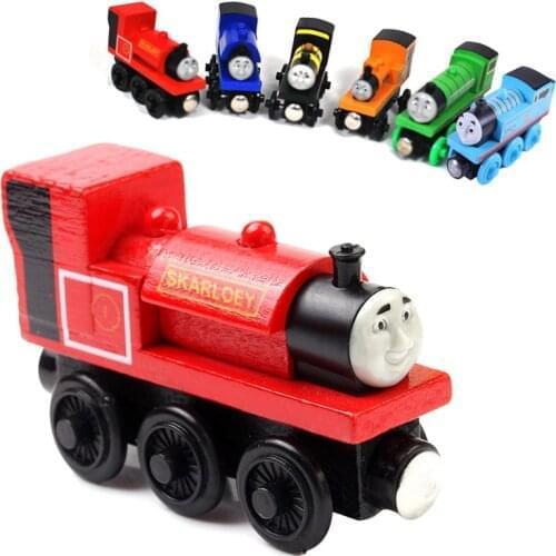 1pc Thomas Trains Toy Magnetic Wooden Thomas Train Car Wooden Magnetic Anime Locomotives Toy for children Kids Gift Party Favors