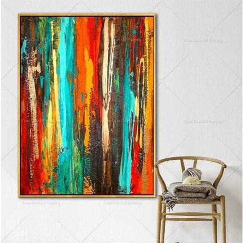 100% Hand Painted Abstract Hecorative Hand-painted Oil Painting On Canvas Abstract Bright Colorful Best Skilled Hand Painted