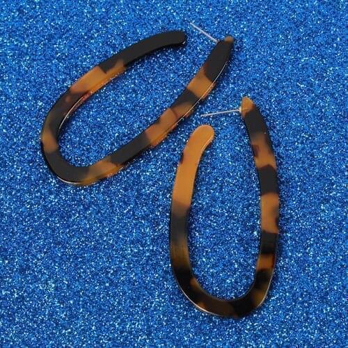 2020 Tassel U-shaped Leopard Earrings Europe And The Wind Big Earrings Product Slab Acetate Female Sale Like Hot Sale