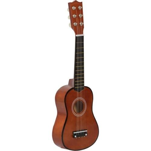 21 Inch 6 Strings Small Mini Guitar Bwood Guitar with Pick Strings Musical Instruments Toy for CHildren Kids