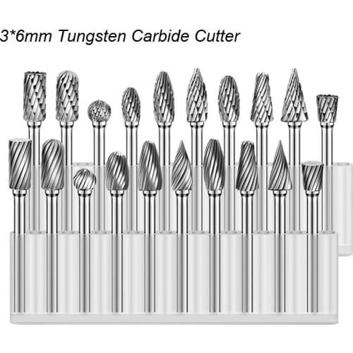3*6mm Metal Drawing Tungsten Carbide Milling Cutter Rotary Tool Burr CNC Engraving Abrasive Tools Metalworking Milling Polishing