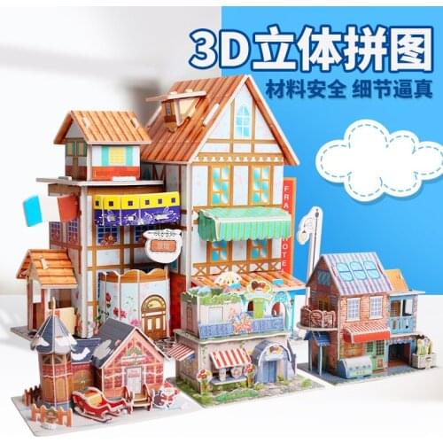 3d Three-dimensional Puzzle Paper Diy Model Childrens House Car Airplane Creative Handmade Toy Gift P201