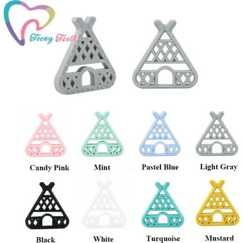 5 PCS Teepee Baby Nursing Accessories BPA Free Silicon Fashion Tipi Teether Necklace Pendant Stroller Toy Pram Rodent Silicone