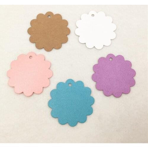 50Pcs/Lot 6x6cm Happy Hats Cakes Hang Lace-shaped Blank Tag Souvenir Packing Labels Tags Adornment Note DIY Accept Customization