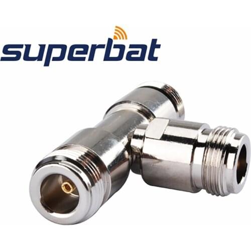 Superbat N Adapter N Jack to 2 N Femake 3 way T Type Long Version RF Coaxial Connectors