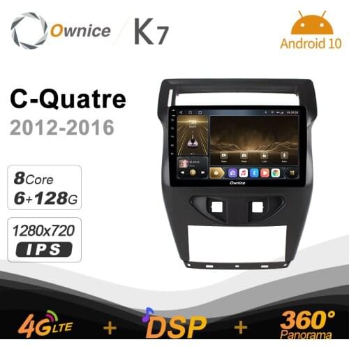 Ownice K7 6G+128G Car Radio for Citroen C-Quatre 2012 - 2016 android 10.0 support Interior Atmosphere Lamp 360 4G LTE 1280*720