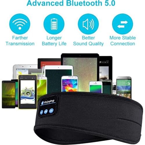 Wireless Bluetooth Earphone, Sleeping Band Headphone Music Headphones Soft Elastic Comfortable Music Headset Can Hands-free