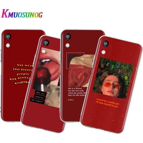 Retro red pattern art lyrics aesthetic For Honor 8S 8C 8X MAX 8A 8 7S 7A 7C Play 3E Prime Pro 2020 2019 Phone Case