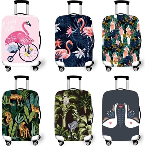 Elastic Luggage Protective Cover Case For Suitcase Protective Cover Trolley Cases Covers 3D Travel Accessories Flamingo Pattern