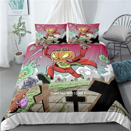 Halloween Fun Colorful Childrens 3D Bedding Set Troublemaker Children Adult Halloween Room Decorated with Childrens Gifts