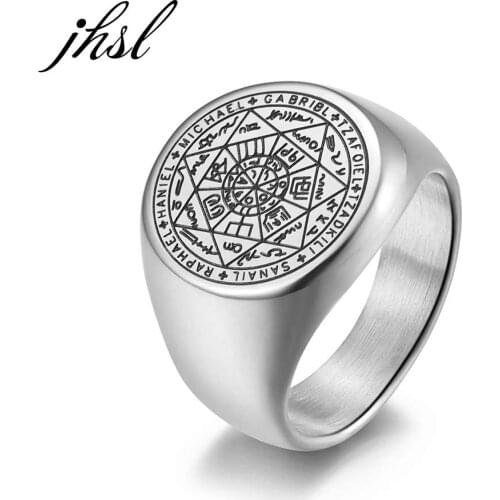 JHSL 14mm Width Black Big Large Men Statement Star of David Rings Stainless Steel Fashion Jewelry Gift Size 7 8 9 10 11 12