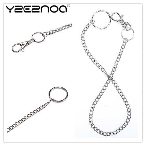 38cm Silver Ring Clip Keyring Jewelry New Mens HipHop Keychain Rock Punk Trousers Hipster Pant Metal Wallet Belt Chain
