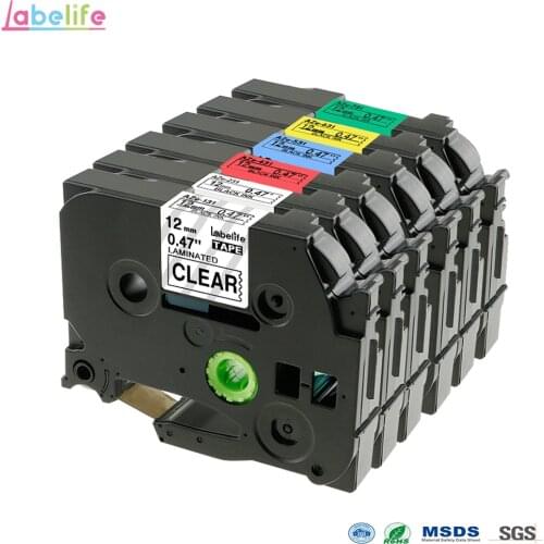 Labelife 6 Pack Combo Set TZe131 TZe231 TZe431 TZe531 TZe631 TZe731 Compatible Brother P-touch Label Tape TZ for Label Printer