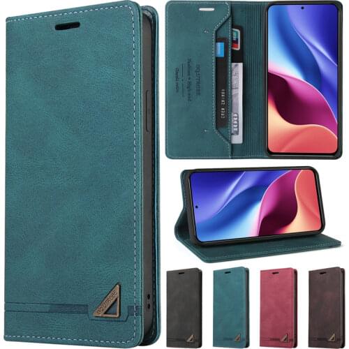 Wallet Style Anti-theft Brushed Case For Xiaomi Redmi Note 10/10S/10T/10Pro Max/9/9T/9 Pro/8/7 Pro 9 9A 9C 9T 8 8A Poco F3/X3 GT