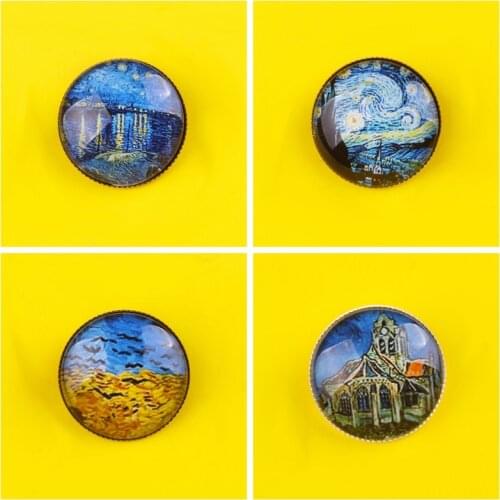 Beautiful Landscape Painting Epoxy Badges for Backpack Brooches Pin Badges for Clothes Pins for Backpacks Badge Jewelry Gift DIY