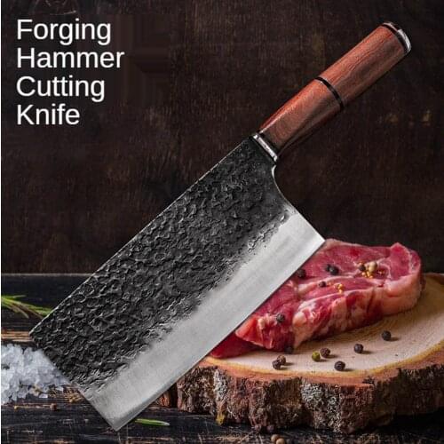 Kitchen Knife Damascus Laser Pattern Chinese Meat Knife Chef Knife Forged Stainless Steel Meat Cleaver
