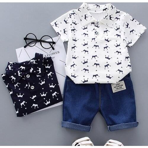 2021 Summer Childrens clothing sets baby boy clothes kids clothes Short sleeve Polo shirt cotton set Clothing for boys boy sets