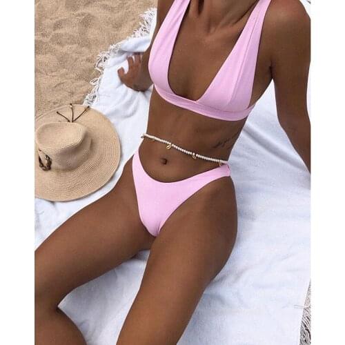2021 Hot Solid Swimsuit Women Sexy Bikini Push Up Swimwear Set Female Bikini Summer Beach Brazilian Bathing Suit купальник