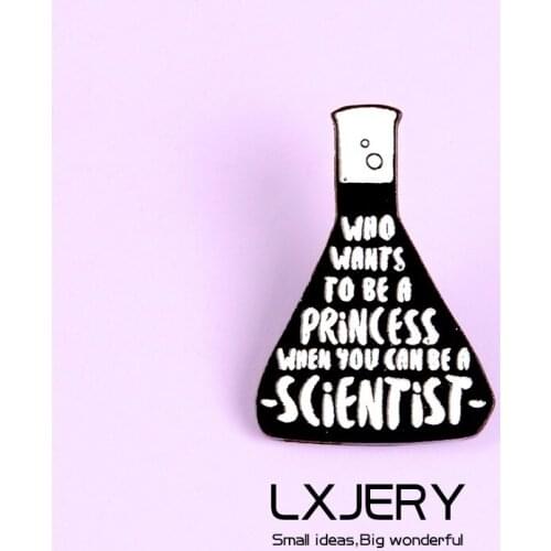 LXJERY Enamel Women Scientist Pin Badge On Backpack Cartoon Brooch Pins For Clothes Broche For Women Girls Gift